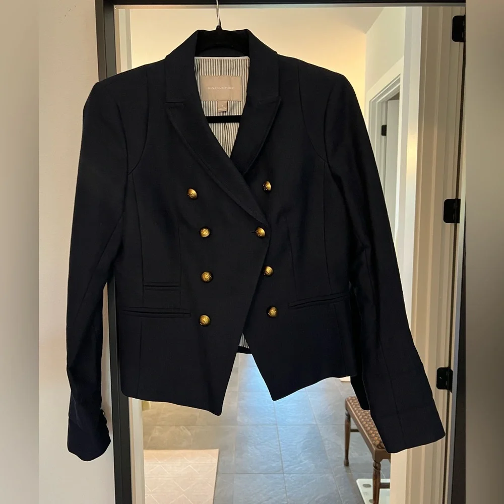 [Banana Republic] NWOT Navy Cutaway Blazer - Picture 2 of 12